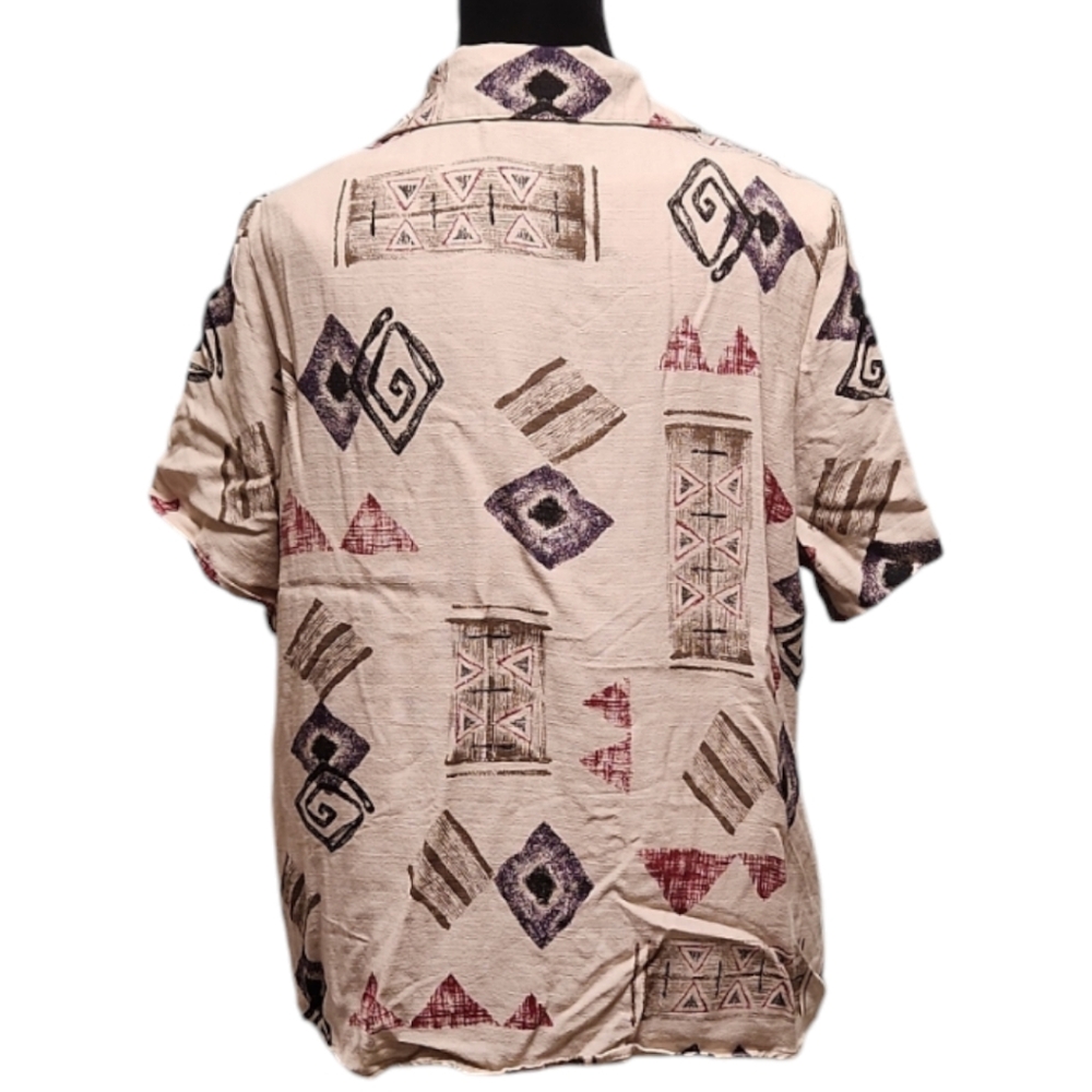 NYCC - vintage short sleeve geometric blouse/tank 1X - Picture 6 of 14
